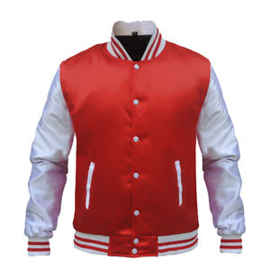 Chaqueta Bomber Varsity de satén Chaqueta de béisbol acolchada Varsity de satén de seda bordada personalizada Hecho en Pakistán - Product Image 1