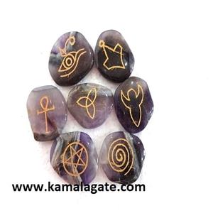 Juego de piedras preciosas de cuarzo cristal natural arco Ángel grabado Chakra Reiki cristales curativos artesanías de piedra semipreciosa - Product Image 4