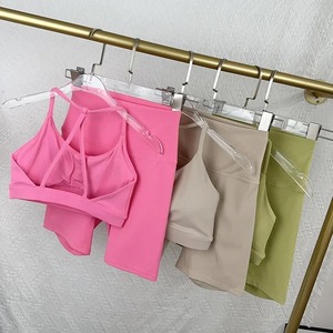 Nuevo conjunto de Yoga de encaje, sujetador de un solo hombro, camiseta sin mangas deportiva con fugas en el hombro, pantalones deportivos de cintura alta para mujer, conjunto de Yoga para Fitness - Product Image 1