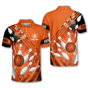 Sporty Print Sublimation Custom Men's Quick Dry 100% Polyester <b>Bowling</b> Polo Shirt Premium Quality Knitted Anti-Wrinkle - Product Image 1