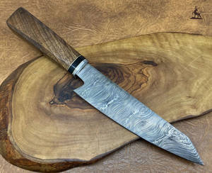 Couteau de chef de cuisine en acier damassé fait à la main beau cadeau durable - Product Image 1