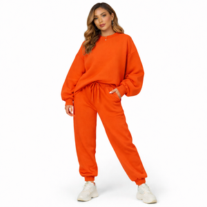 Conjunto Deportivo Informal para Mujer, Talla Grande, Sudadera con Hombros Caídos y Pantalones Deportivos, Atuendo Cómodo para Estar en Casa, Ropa Deportiva de Primavera 2026 - Product Image 5