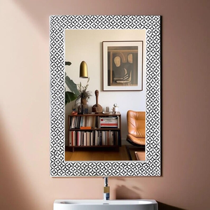 Miroir mural en incrustation d'os Crescent Crafts miroir artisanal décor de luxe miroir mural orné design élégant par l'artisanat en croissant - Product Image 5