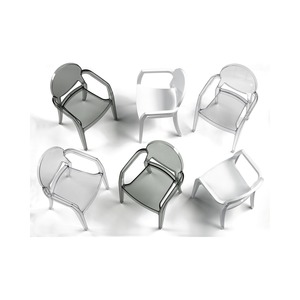 Stackable Polycarbonate Armchair with Armrests for Indoor and Outdoor Use, Transparent Restaurant Cafe Terrace Dining <b>Chair</b> - Product Image 4