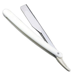 Maquinillas de Afeitar Profesionales para el Cabello Hechas de Acero Inoxidable Alemán, Maquinilla de Afeitar para Barba de Hombre con Mango de Plástico Blanco - Product Image 2