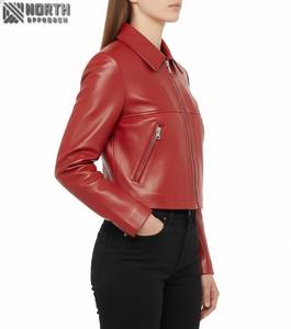 Veste d'hiver en cuir véritable pour femmes tissu de toile respirante Service OEM personnalisable en gros - Product Image 6