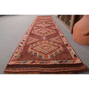 พรมปูพื้นขนแกะสไตล์ตุรกีแนววินเทจสีแดงสีเบจขนาด280x1260ตารางฟุต10มม. ภาพแอบสแตรกขนาดใหญ่รูปสี่เหลี่ยมผืนผ้าขนาดใหญ่ทรงสี่เหลี่ยมผืนผ้าสำหรับตกแต่งห้อง - Product Image 2