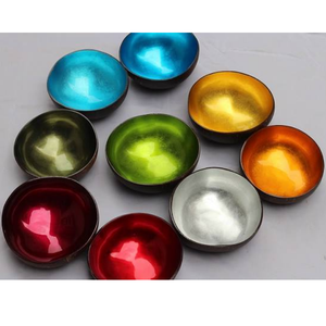 Tazón de Cáscara de Coco Lacado, Ecológico, Hecho a Mano, con Diseño Floral, Color Personalizable, Precio de Fábrica, Artesanía Binh Minh - Product Image 1