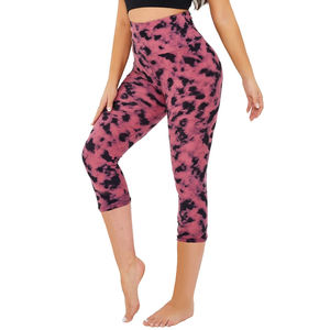 Direct Sale Custom Logo Black Yoga Pants High Waisted Tummy Control Workout Capri <b>Leggings</b> <b>Pockets</b> Women's Tight Casual Style - Product Image 2