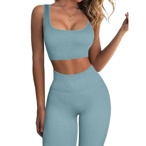 Women's Plaid Yoga Set Sportswear Workout Gym Wear with Unique Pattern - Product Image 2