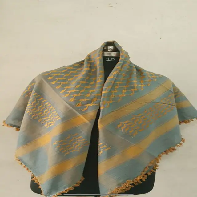 Groothandel Custom Palestine Shemagh Sjaal Elegantsjaal Handgemaakt Vierkant 100% Polyester Sjaals Voor Dames En Mannen Aanpassen Colo
