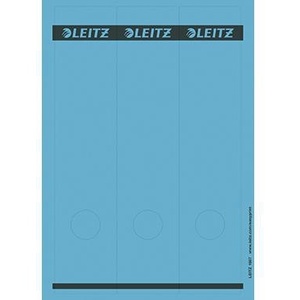 LEITZ ป้ายติดหลังแฟ้มแบบมีกาวในตัว สีฟ้า ขนาดกว้าง/ยาว 75 ป้าย/แพ็ค 61.5 x 285 มม. (กว้าง x สูง) พร้อมรูเจาะสำหรับใส่แฟ้ม - Product Image 1