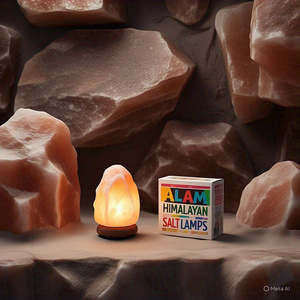 Lámpara de sal del Himalaya natural orgánica de 3-5 kg, diseño de flor cruzada Feng Shui, decoración del hogar, elementos religiosos musicales, amor Animal - Product Image 2