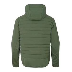 Abrigo de Plumón con Capucha para Hombre, Ecológico, de Lana, Color Verde Oliva, Acolchado, con Cierre Frontal, Corte Regular, Estilo Casual, Color Sólido - Product Image 6