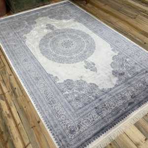 Alfombra Turca, Alfombra Grande de 6.3x6.7 pies, Alfombra Vintage de Seda Azul Abstracta - Product Image 2