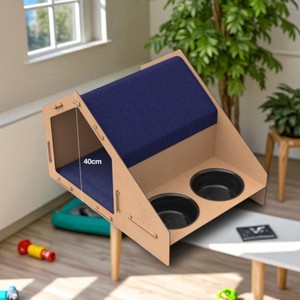Casa para mascotas de Interior de lujo AC08 personalizada con base elevada estable de diseño de madera elegante para interiores de casas-Hecho en Vietnam OEM disponible - Product Image 2