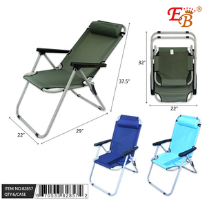 เก้าอี้ชายหาดพับได้ 6 ชิ้น/ชุด ขนาด 22"x29"x37.5" ผ้า Oxford โครงอะลูมิเนียม สำหรับเดินทาง แคมป์ปิ้ง ตกปลา และกิจกรรมกลางแจ้ง - Product Image 1