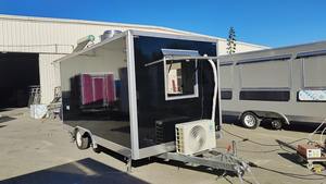 Remorque de cuisine/kiosque personnalisée en aluminium 7x14 pour la restauration rapide, les collations, les bonbons, les chips - Comprend tout, couleur noire - Product Image 2