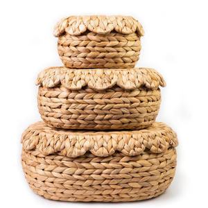 Boîte de rangement pour décorations de Noël, boîtes à couvercle en jacinthe d'eau, organisateur tissé à la main, vente en gros - Product Image 6