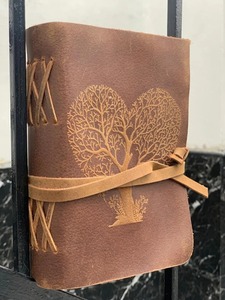 Vintage A5 arbre coeur carnet de croquis couverture souple Logo personnalisé boîte-cadeau emballage spirale en cuir organisateur selle couture taille A3 - Product Image 4