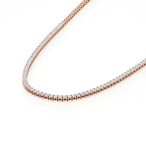 สร้อยคอเทนนิสทรงครึ่งวงกลมประดับเพชร ดีไซน์เหนือกาลเวลา - Product Image 3