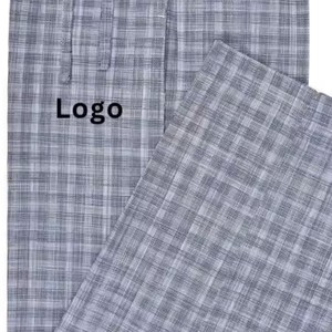 Pijama tejido con bolsillo cruzado negro a Cuadros | Pantalones de salón suaves de algodón 100% | Ropa de dormir cómoda con cintura y bolsillos con cordón - Product Image 5