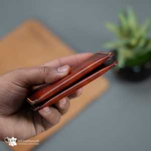 งานฝีมือหนัง WF หมายเลข กระเป๋าใส่บัตรเครดิต 85 Slim Ever ทำมือจากหนังแท้ฟอกฝาดแบบเต็มแผ่น - Product Image 3
