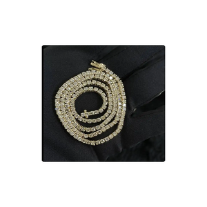 Cadena DE TENIS Oro de 14kt de 17 pulgadas Estilo hip hop Cadena de diamantes Collares DE TENIS Cadena de tenis de diamantes naturales - Product Image 6