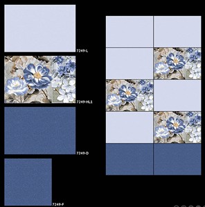 Carreaux muraux numériques en céramique de qualité supérieure 300x450mm, classiques, clairs/fonds, haute brillance, antibactériens, conçus pour la salle de bain et la cuisine - Product Image 1