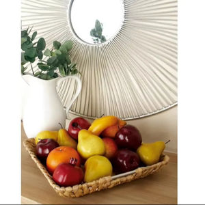 Artículo popular Rectángulo único Jacinto de agua Bandeja tejida a mano Vietnam Venta al por mayor Organizador de oficina Manijas convenientes Características de almacenamiento - Product Image 1