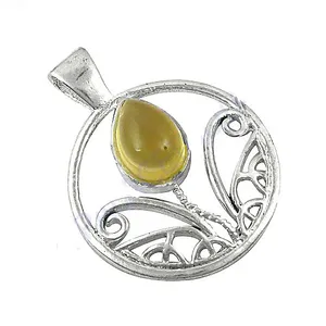 Collier Solitaire Femme en Argent 925 avec Pendentif Breloque Ambre, Style Religieux, Forme Chiffre, Sertissage Clos, Bijou pour Usage Quotidien et Cadeau - Product Image 3