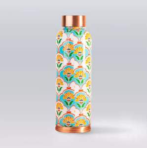 Bouteille d'eau en cuivre 2L directe d'usine avec conception de fleur martelée excellente qualité et tendance personnalisée comprend un couvercle - Product Image 2