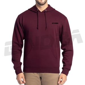 Sweat à capuche bordeaux pour homme avec logo personnalisé, en tissu polaire écologique, avec poche, pour un confort décontracté, style streetwear et gym - Product Image 1