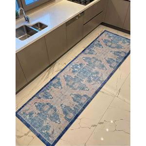 Tapis turc bleu marine : Décoration ethnique antique, lavable en machine, tapis imprimé, tapis en chenille - Product Image 5