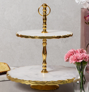 เค้กหินอ่อนแบบกลมตกแต่งสำหรับงานเลี้ยงวันเกิดงานหัตถกรรมหินสีขาวใช้สำหรับงานแต่งงาน - Product Image 3