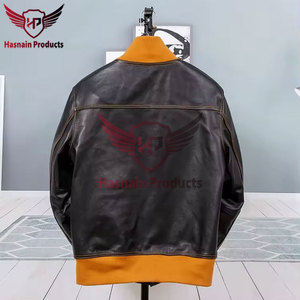 Premium Quality Stylish Flight Bomber Leather <b>Jacket</b> for Casual Winter Fashion - Unisex <b>Men's</b> Wear, <b>Long</b> Sleeve Warmth - Product Image 2