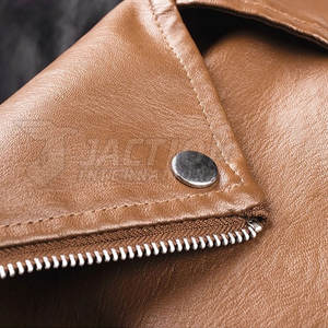 Streetwear d'hiver pour hommes taille de veste en toile de cuir de couleur unie taille personnalisée - Product Image 5