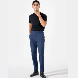 กางเกงทางการสีกากีของผู้ชายกางเกงลำลองเอวกลางมีซิปมีบริการตามสั่ง - Product Image 5