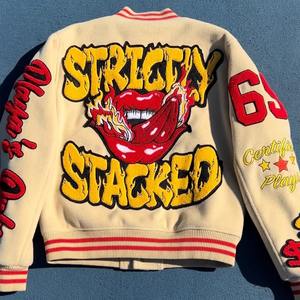 Personalizable de moda para hombre Chaqueta de algodón acolchado de los hombres Casual chaqueta de doble capa de algodón de lana Varsity chaqueta - Product Image 3