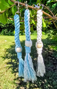 Porte-clés Macramé; Édition croisée de 7 pouces, chaîne de 3mm - Product Image 2