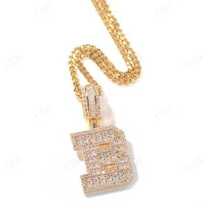 Colgantes de Hip Hop de Plata de Ley 925 personalizados, letras de diamantes de moissanita chapadas en oro sólido y helado para aniversario - Product Image 4