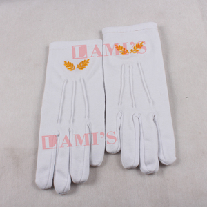 Gants de Regalia maçonniques brodés dorés de haute qualité Gants de Regalia maçonniques blancs à séchage rapide fabriqués sur mesure - Product Image 1