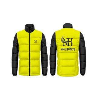 Customized Men's Packable Lightweight Bubble Jackets Hooded Windproof Winter Coat with Recycled Jackets