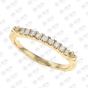 Anillo de Compromiso de Oro Rosa con Diamante Cultivado en Laboratorio de Corte Redondo de 0.50 CTW, Media Eternidad, para Mujer, Regalo de Aniversario y Cumpleaños - Product Image 2
