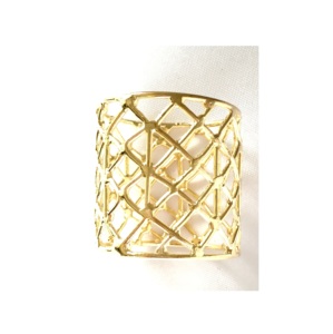 Rond de serviette en métal de luxe de haute qualité article décoratif de table en forme de carré doré pour les fêtes et les mariages caractéristique stockée - Product Image 4