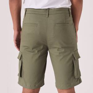 Short cargo à poche 3D pour homme, coupe ajustée, sergé extensible, 100% coton, taille moyenne, décontracté, décor vintage, respirant, séchage rapide, cordon de serrage - Product Image 2