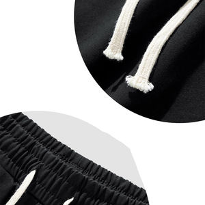 Wholesale Men's Custom Men's Solid <b>Black</b> Casual Drawstring Shorts with Pockets Comfortable Lightweight Summer Streetwear Bottoms - Product Image 3