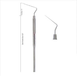 เครื่องมืออุดฟันเกรดศัลยกรรม 21 มม. หัวตรวจแบบปลายเดียว ด้ามจับแข็ง ขัดเงา หัวตรวจแบบปลายแหลมบางเฉียบ ทำจากเหล็ก ใช้ด้วยมือ - Product Image 1