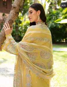 เดรสลำลองลูกไม้หรูหราทรงเอไลน์สำหรับผู้หญิงปากีสถาน/อินเดียสำหรับงานปาร์ตี้/งานแต่งงาน/งานครอบครัว - Product Image 5