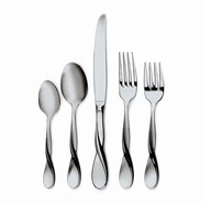 Ensemble de couverts en acier inoxydable avec poignée torsadée Fourchette de service en acier miroir pour table de mariage d'hôtel